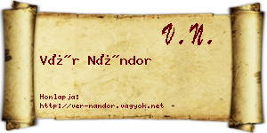 Vér Nándor névjegykártya
